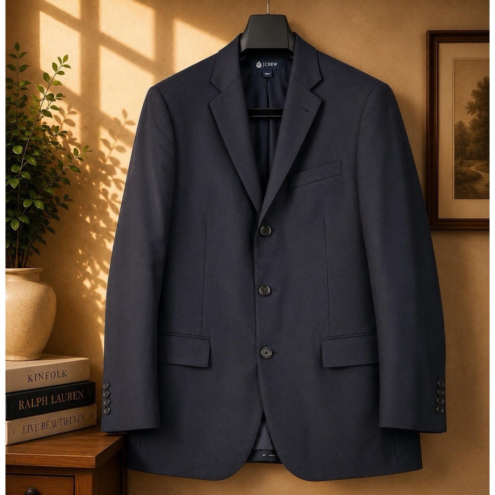 J Crew Loro Piana Ludlow Blazer Mens 38R Black Super 120s Wool Slim Fit Jacket